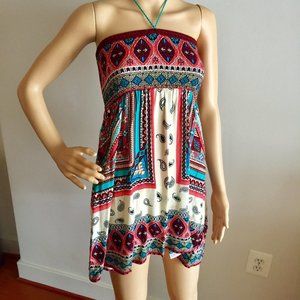 Halter tie Mini Sundress or Beach Cover